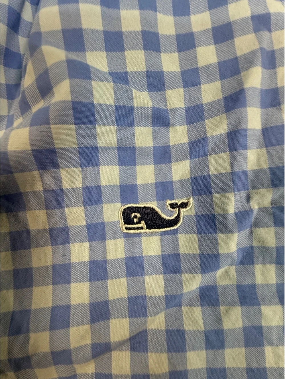 Vineyard Vines Shirt Boys L16 Blue Gingham OTG On-The-Go Performance Button Down